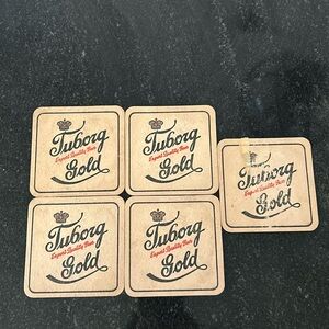 Vintage Tuborg Gold Beer Coasters